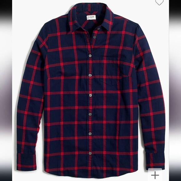 J.Crew Factory Flannel Shirt in Red & Navy Size Small - Picture 1 of 8